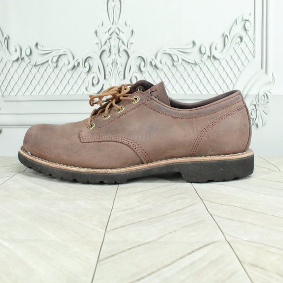 L.L. Bean Other - LL BEAN Bucksport Brown Leather Plain Toe Waterproof Work Shoe Size 10 M